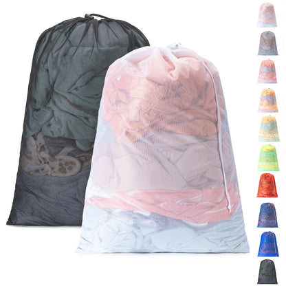 2 Pack Mesh Travel Laundry Bag 24" x 36"Extra Large Dirty Clothes Organizer