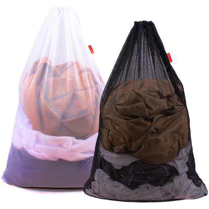 2 Pack Mesh Laundry Bags 24 x 36 Inches Drawstring Bag Black
