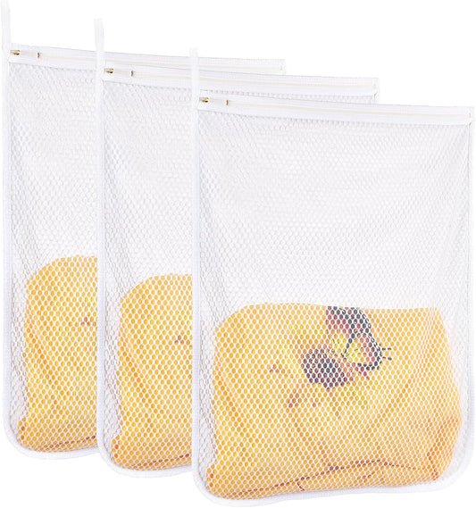 3 pcs Durable Honeycomb Mesh Laundry Bags for Delicates 16" x 19" (3 Large)