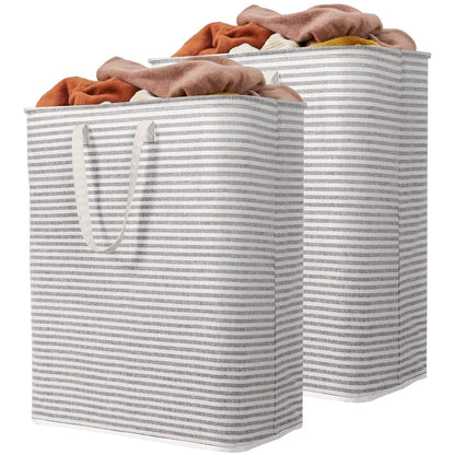 Lifewit 80L Large Laundry Baskets, Laundry Hampers Bags, 2 Pack, Grey&Blue
