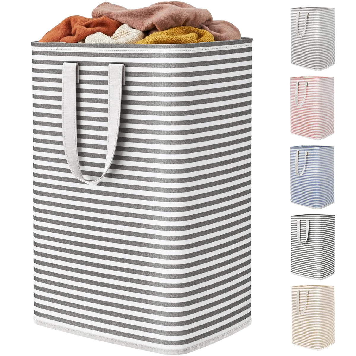 Lifewit 80L Large Laundry Baskets, Laundry Hampers Bags, 2 Pack, Grey&Blue