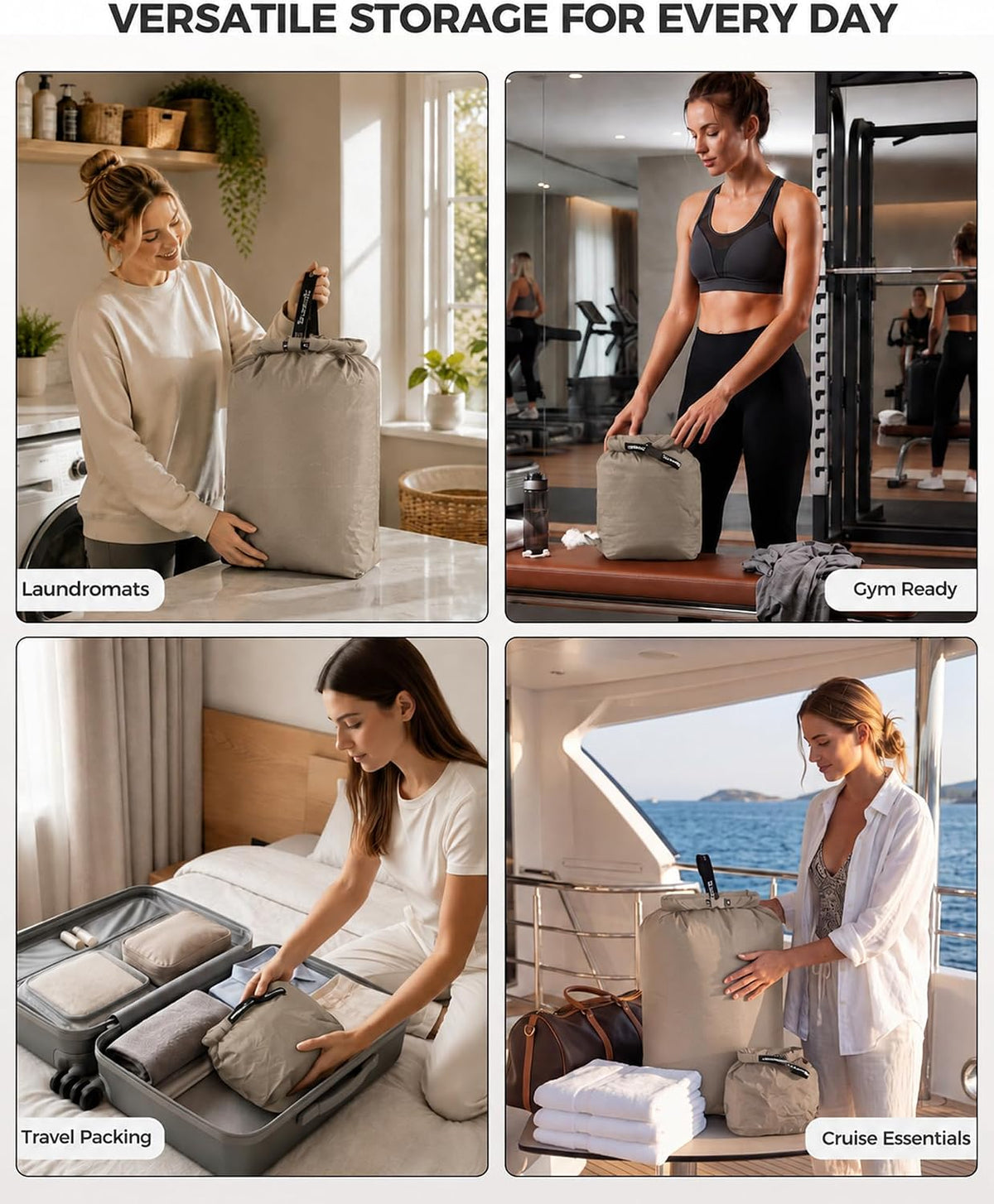 Travel Laundry Bags, Pump-Free Compression Dirty Clothes Bag