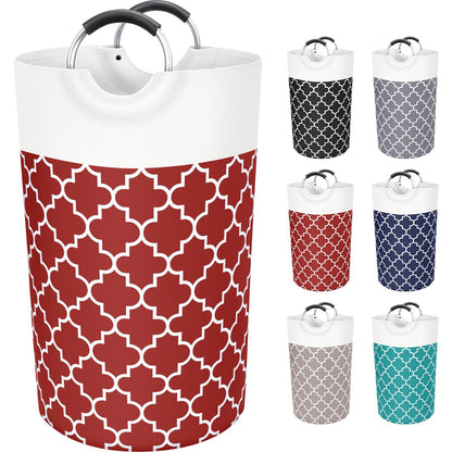 Large Laundry Basket 82L Tall Collapsible Hamper with Handles for Dorm Grey