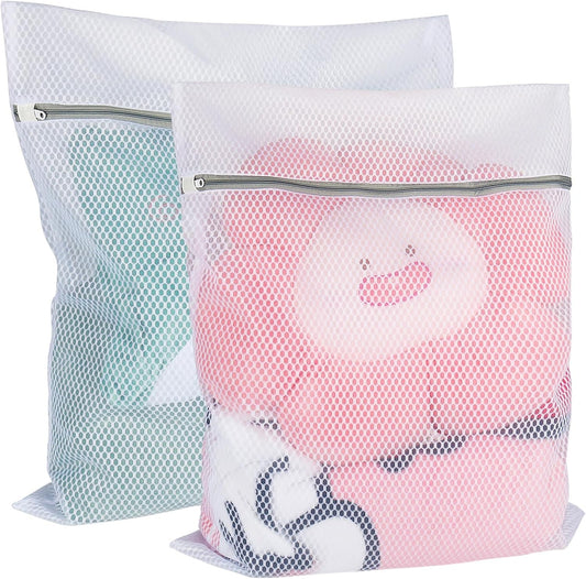 Vivifying XL Large Mesh Laundry Bags, 2 Pack, 20 x 24 Inch Wash Bags, White