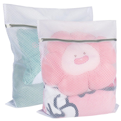 Vivifying XL Large Mesh Laundry Bags, 2 Pack, 20 x 24 Inch Wash Bags, White