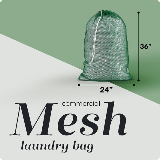 Handy Laundry Mesh XL Laundry Bag 24"x36" 2-Pack, Heavy Duty, Green