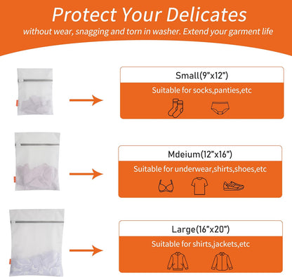 Polecasa Diamond Mesh Laundry Bags 3 Pack (Large, Medium, Small)