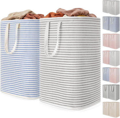 Lifewit 80L Large Laundry Baskets, Laundry Hampers Bags, 2 Pack, Grey&Blue