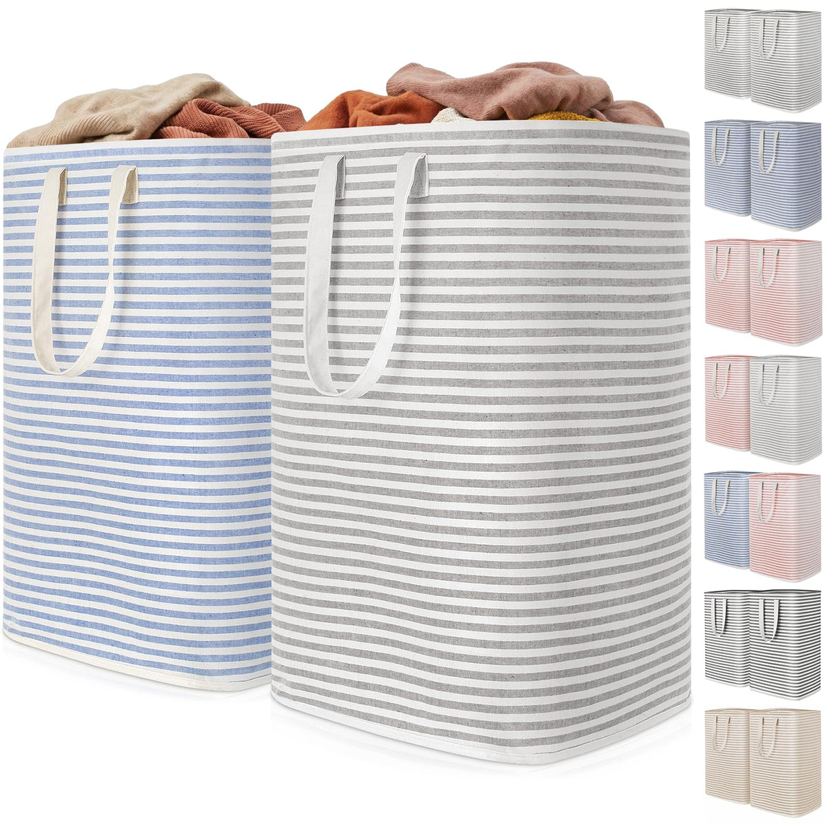 Lifewit 80L Large Laundry Baskets, Laundry Hampers Bags, 2 Pack, Black
