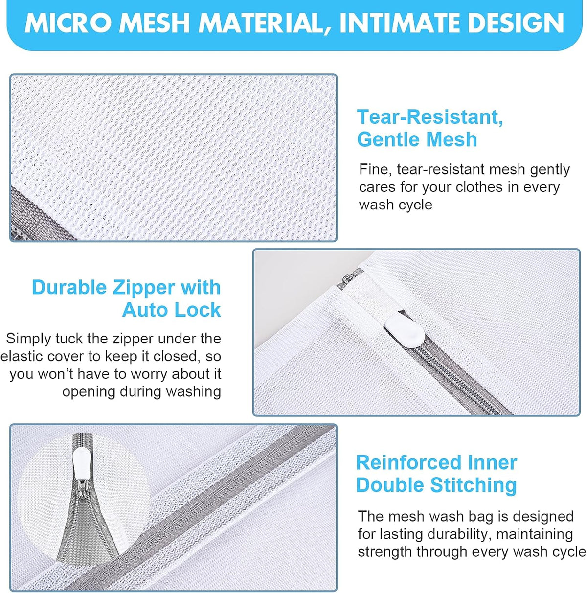 8 Pack Mesh Laundry Bags for Delicates, Laundry Bags Mesh Wash Bags in 7 Sizes (Include Bra and Lingerie Wash Bags), Lingerie Bags for Washing Delicates, Garment Bag for Washing Machine