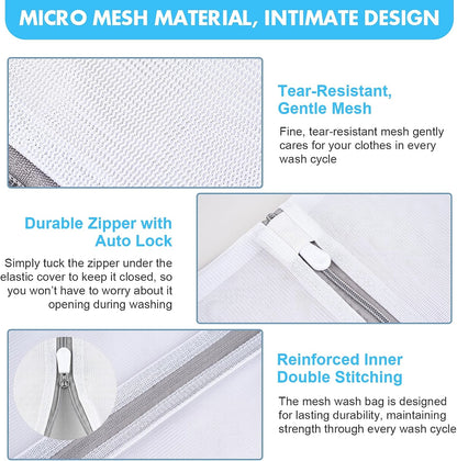 8 Pack Mesh Laundry Bags for Delicates, Laundry Bags Mesh Wash Bags in 7 Sizes (Include Bra and Lingerie Wash Bags), Lingerie Bags for Washing Delicates, Garment Bag for Washing Machine