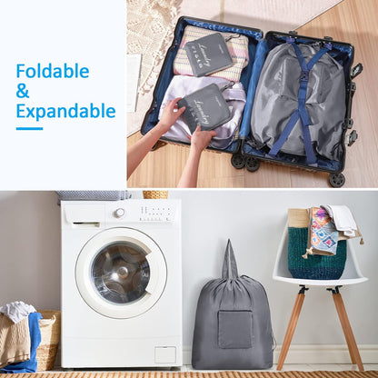 GOGOODA Travel Laundry Bags with Drawstring Closure XL Large with Handle