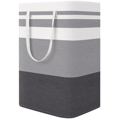 StorageRight Laundry Basket Hamper, 100L Collapsible Clothes Storage, Grey