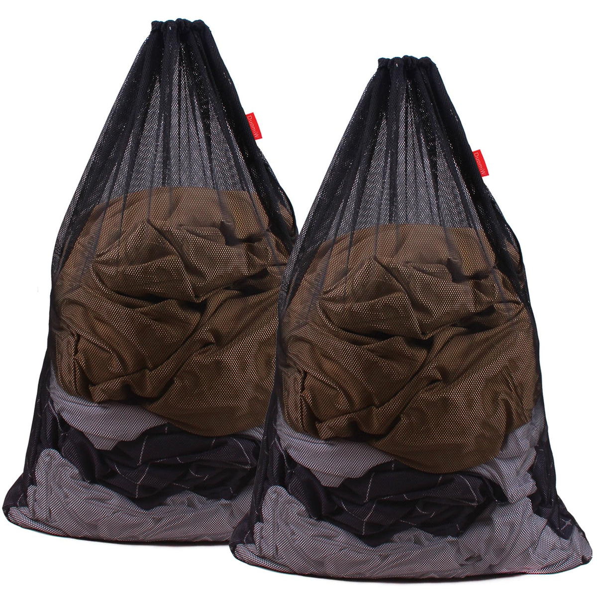 2 Pack Mesh Laundry Bags 24 x 36 Inches Drawstring Bag Black