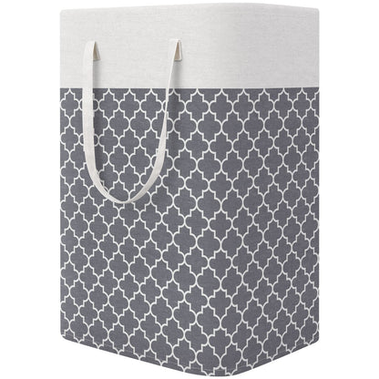 StorageRight Laundry Basket Hamper, 100L Collapsible Clothes Storage, Grey