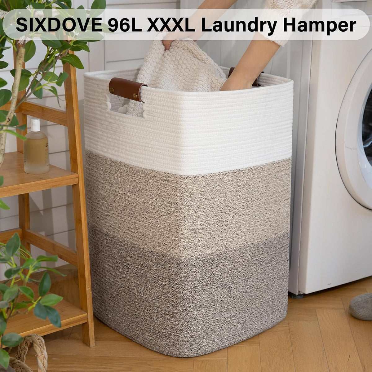 Laundry Hamper 96L Extra Large Laundry Basket, Woven Blanket Basket