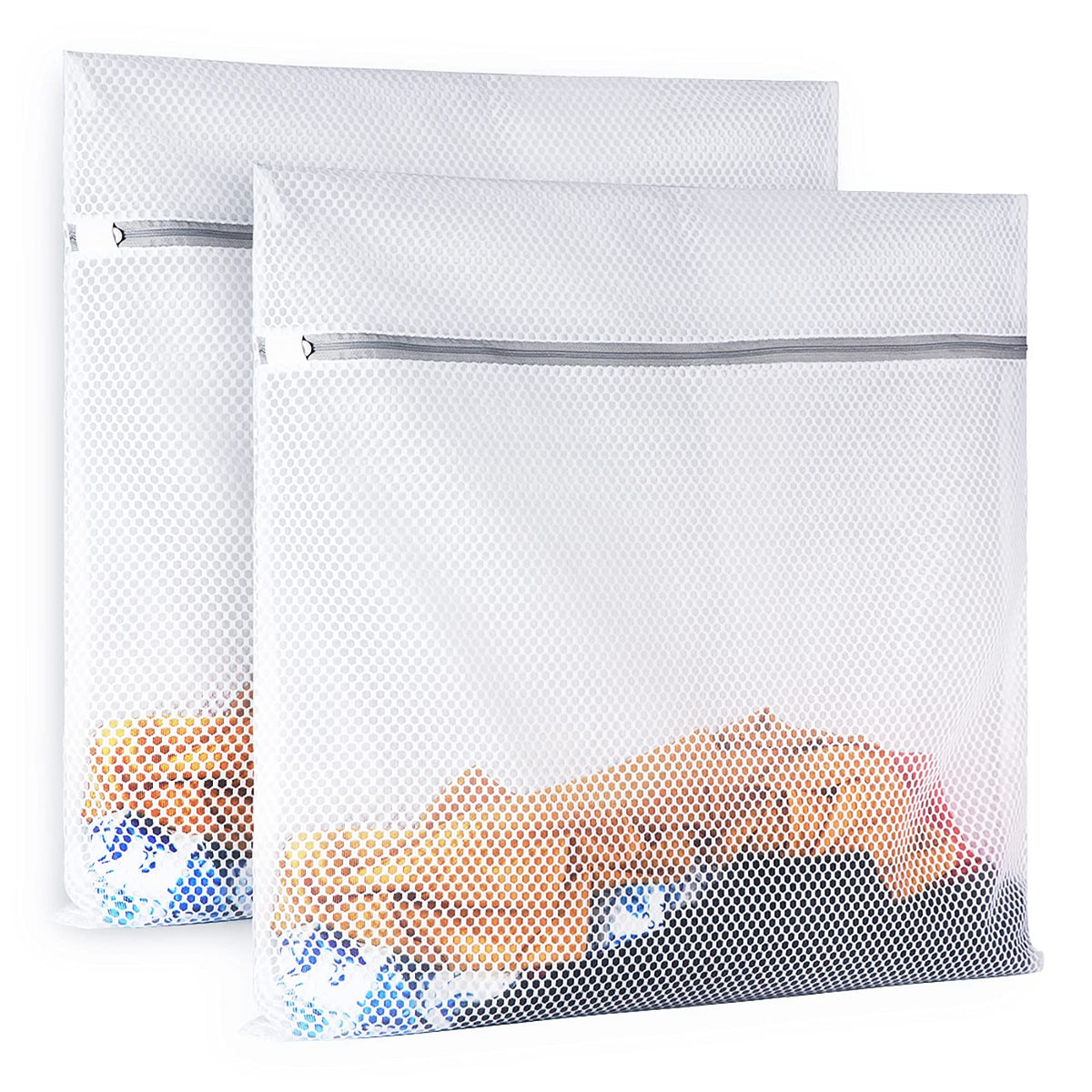 2 XX-Large Honeycomb Mesh Laundry Bag Delicates Durable for Washing Machine,24 x 24 Inches lingerie bags for Laundry, Travel Storage Organize Bag for Cotton Clothes,Sheet,Sweater, Shoes