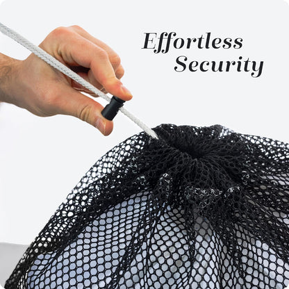 Handy Laundry Mesh XL Laundry Bag 24"x36", Heavy Duty Drawstring, Black