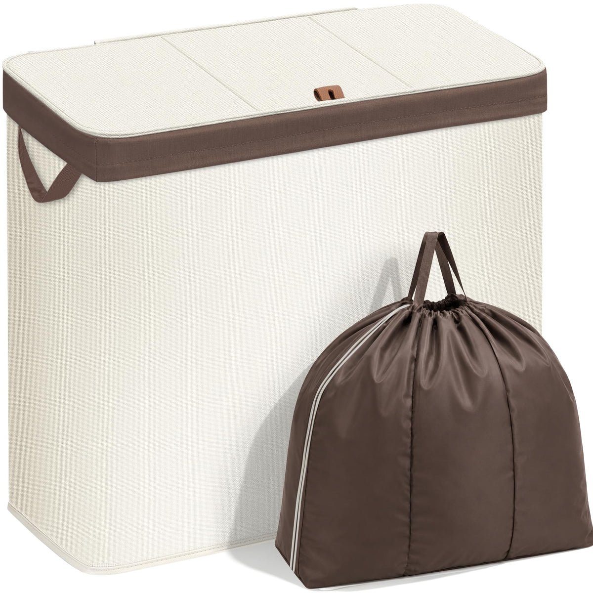 STORAGE MANIAC Double Laundry Hamper with Lid, Tall Metal Laundry Baskets
