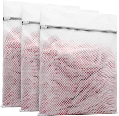 Muchfun 3Pcs Durable Honeycomb Mesh Laundry Bags for Delicates 16x20 Inches