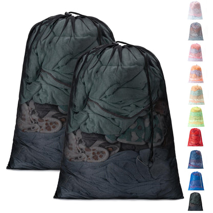 2 Pack Mesh Travel Laundry Bag 24" x 36"Extra Large Dirty Clothes Organizer