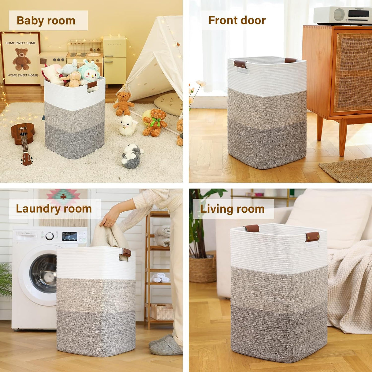 Laundry Hamper 96L Extra Large Laundry Basket, Woven Blanket Basket