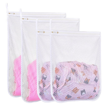 3 pcs Durable Honeycomb Mesh Laundry Bags for Delicates 3 Large (16" x 19")