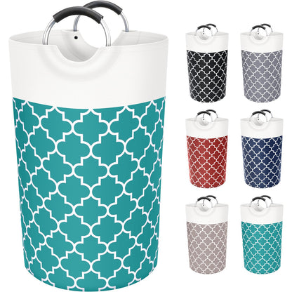 Large Laundry Basket 82L Tall Collapsible Hamper with Handles for Dorm Grey