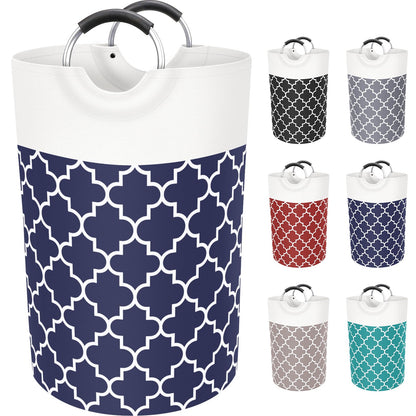 Large Laundry Basket 82L Tall Collapsible Hamper with Handles for Dorm Grey