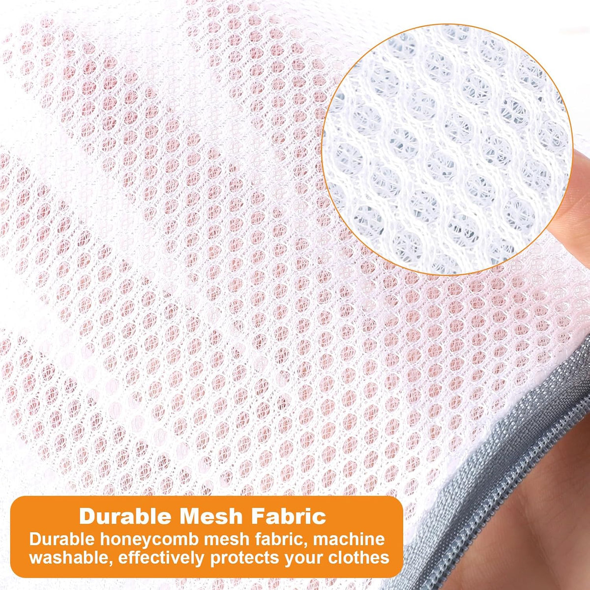 Dntorx 3 PCS Lingerie Bags for Washing Delicates, Bra Wash Bags Grey Zipper