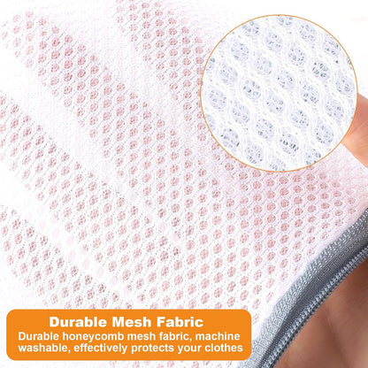 Dntorx 3 PCS Lingerie Bags for Washing Delicates, Bra Wash Bags Grey Zipper
