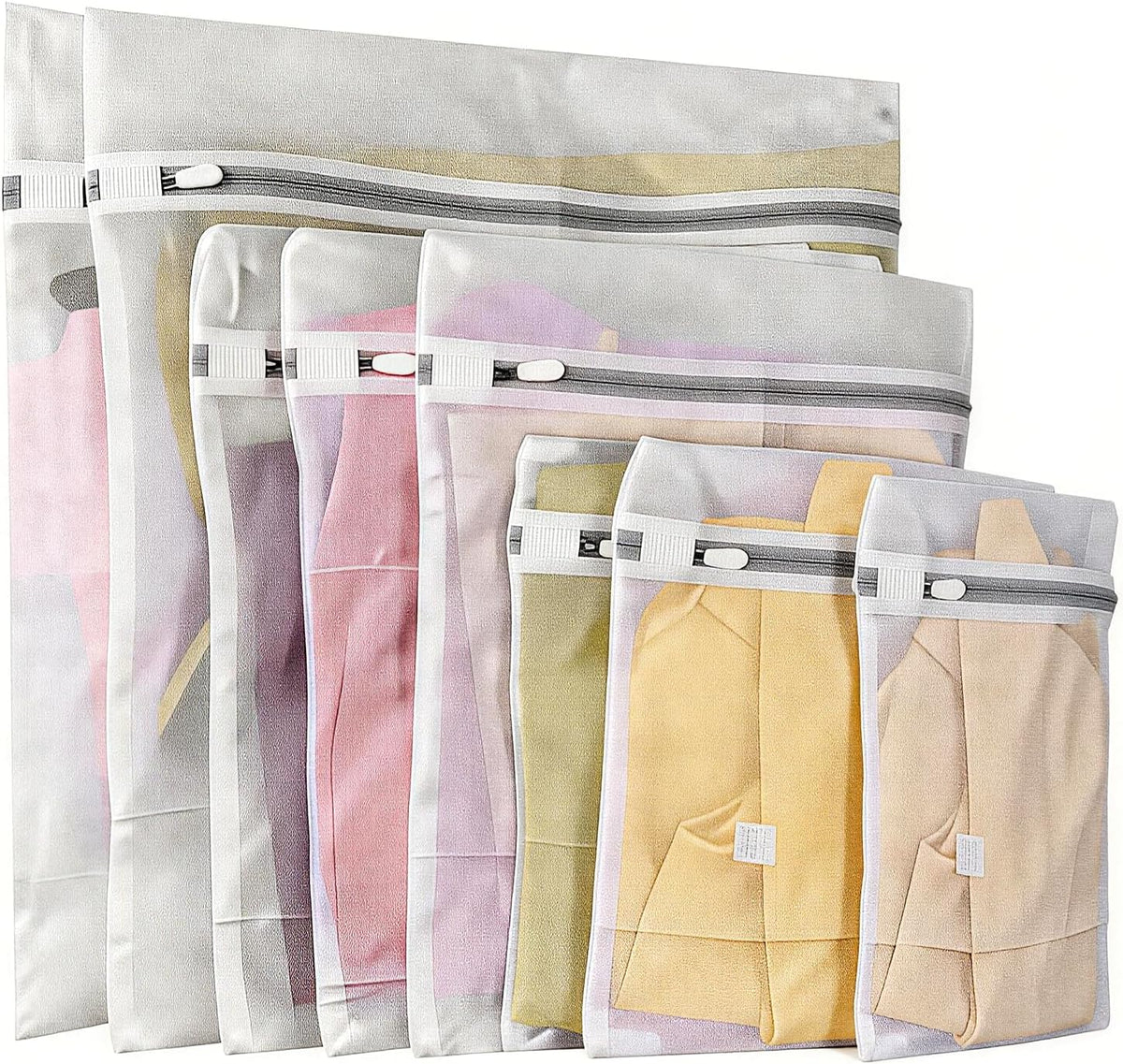 8 Packs Mesh Laundry Bags for Delicates 3 Sizes with Non Rust Zipper