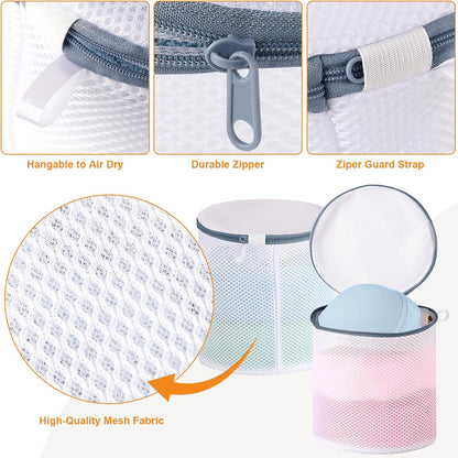 Dntorx 3 PCS Lingerie Bags for Washing Delicates, Bra Wash Bags Grey Zipper
