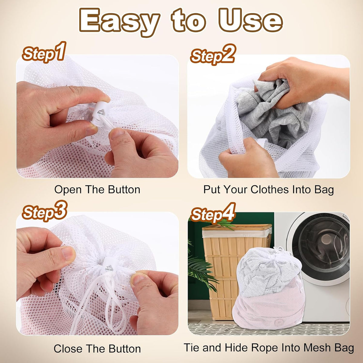 uxcell Mesh Laundry Bag 15.7x19.7" Large Drawstring Net Coarse Mesh, Black