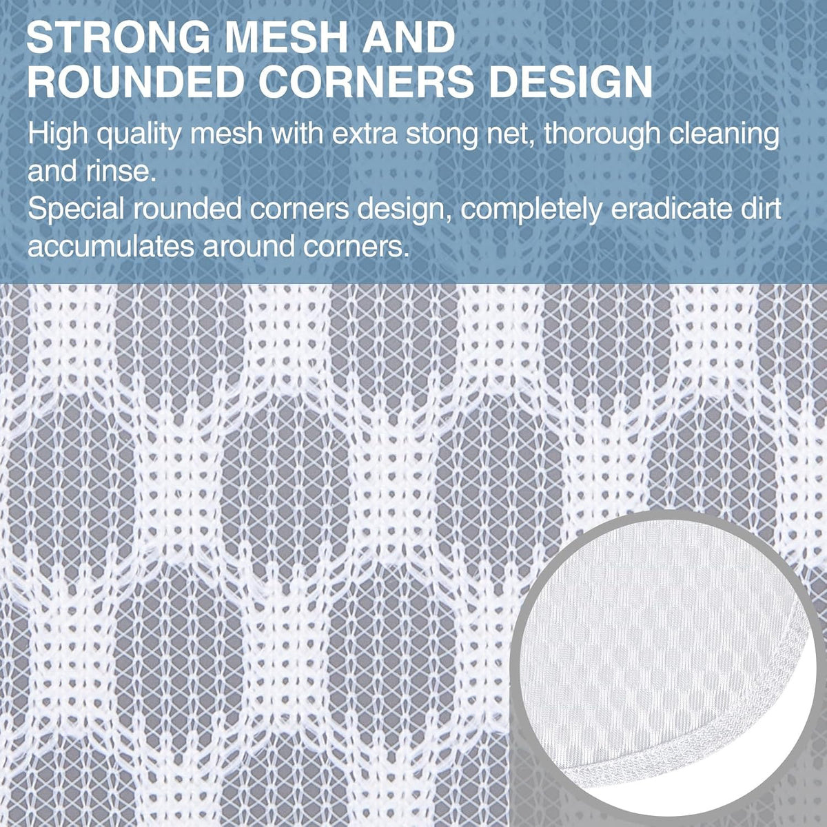 3 pcs Durable Honeycomb Mesh Laundry Bags for Delicates 3 Large (16" x 19")