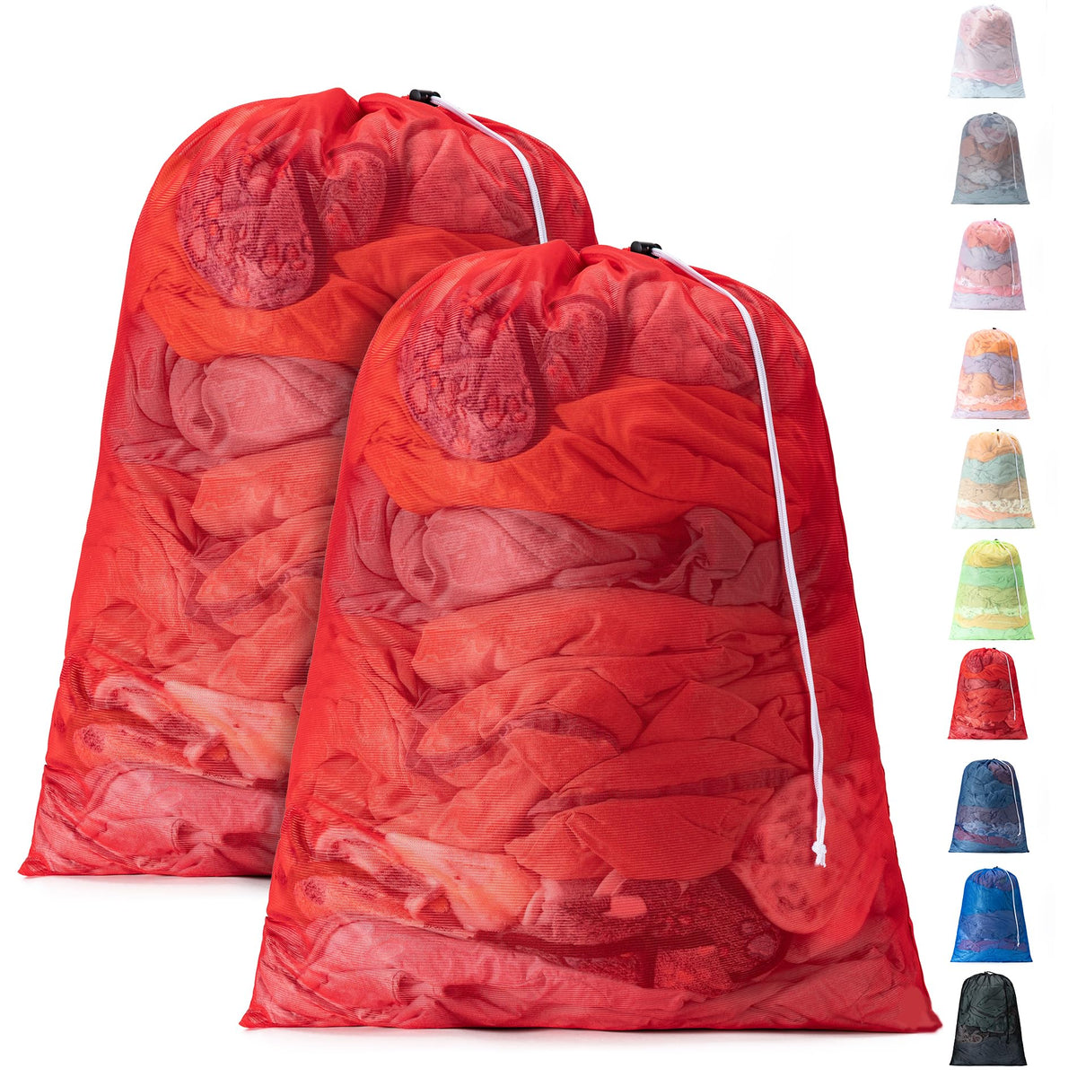 2 Pack Mesh Travel Laundry Bag 24" x 36"Extra Large Dirty Clothes Organizer