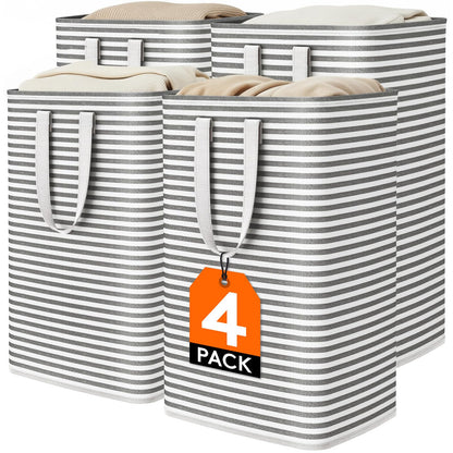 Lifewit 80L Large Laundry Baskets, Laundry Hampers Bags, 2 Pack, Grey&Pink