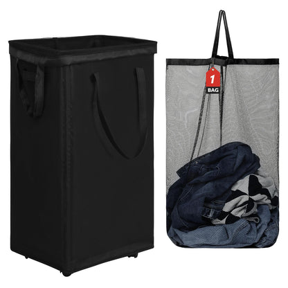DOKEHOM 70L Enlarged Slim Rolling Laundry Basket Hamper on Wheels, Grey