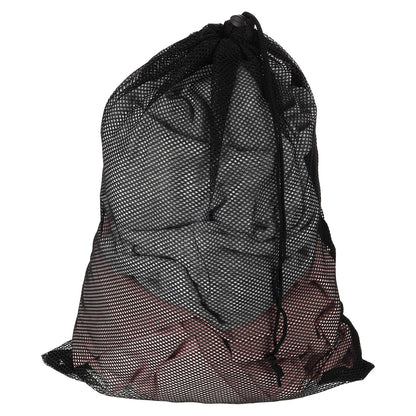 uxcell Mesh Laundry Bag 15.7x19.7" Large Drawstring Net Coarse Mesh, Black