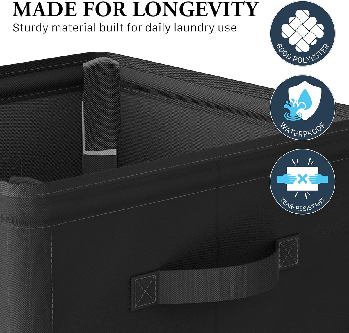 Simple Houseware Foldable Closet Laundry Hamper Basket, Black