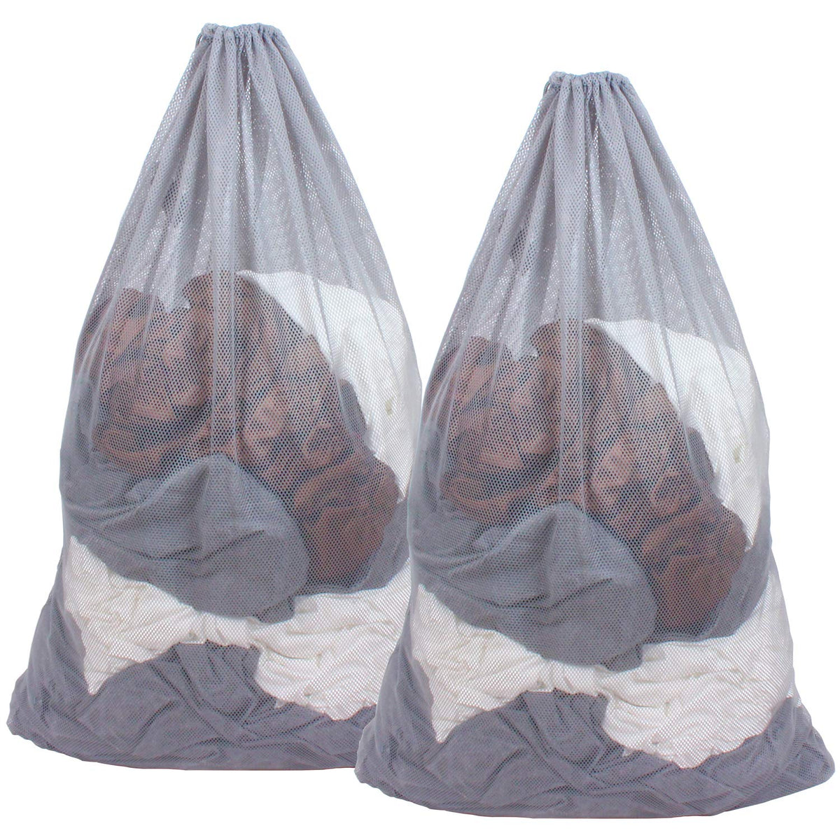 2 Pack Mesh Laundry Bags 24 x 36 Inches Drawstring Bag Black