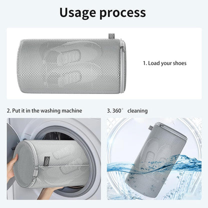 Shoe Washing Machine Bag, Large Laundry Bag for Sneaker, Grey, 8x15", 2Pcs