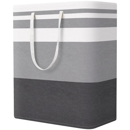 StorageRight Laundry Basket Hamper, 100L Collapsible Clothes Storage, Grey
