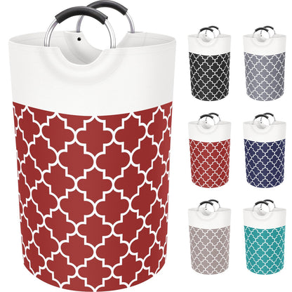 Large Laundry Basket 82L Tall Collapsible Hamper with Handles for Dorm Grey