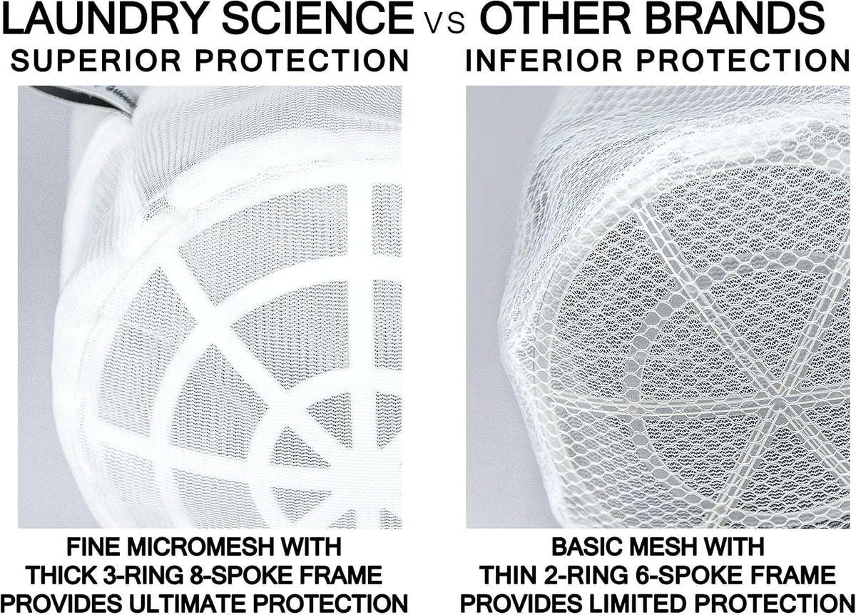 Premium Bra Wash Bag – Set of 3 Mesh Lingerie Laundry Bags for Delicates – Protects Bras, Underwear & Intimates in Washing Machine – Durable Zipper Closure – Large Size