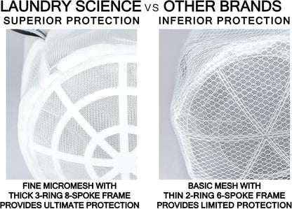 Premium Bra Wash Bag – Set of 3 Mesh Lingerie Laundry Bags for Delicates – Protects Bras, Underwear & Intimates in Washing Machine – Durable Zipper Closure – Large Size