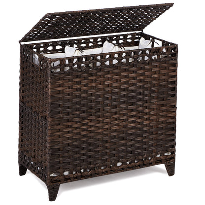 Laundry Hamper with 3 Removable Liner Bags, 132L Laundry Sorter with Lid