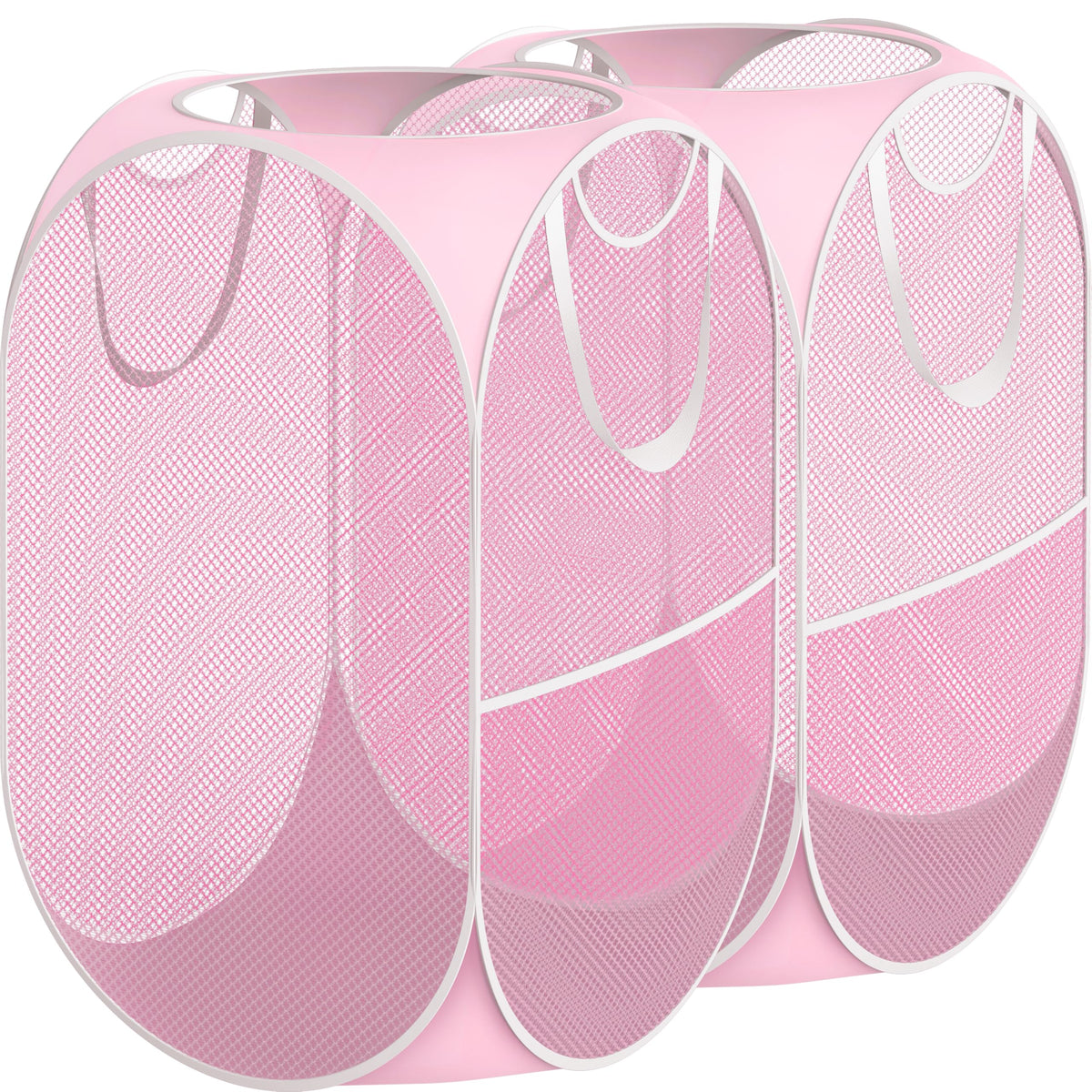 Simple Houseware Mesh Pop-Up Laundry Hamper with Side Pocket, 2 Pack