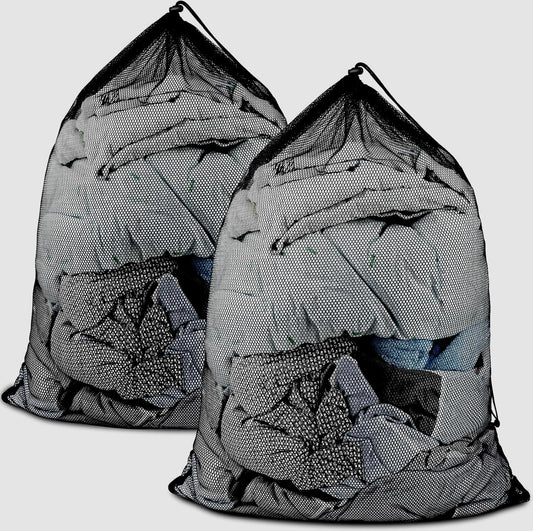 Large Mesh Laundry Bags: 2 Pack 24" x 36" Heavy Duty