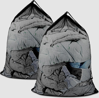 Large Mesh Laundry Bags: 2 Pack 24" x 36" Heavy Duty